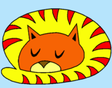 Dibujo Gato durmiendo pintado por juanymanu
