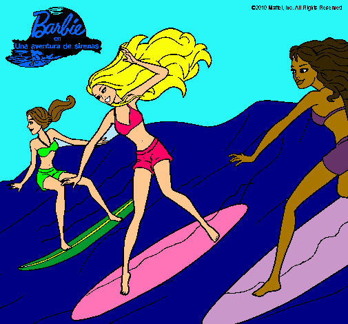 Dibujo Barbie de nuevo con sus amigas pintado por Loreto