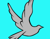 Dibujo Paloma de la paz al vuelo pintado por palomai