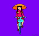 Dibujo China en bicicleta pintado por dalo