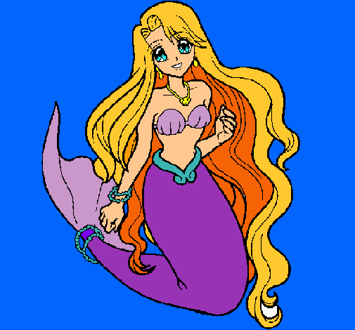 Dibujo Sirenita pintado por caro2