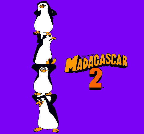 Dibujo Madagascar 2 Pingüinos pintado por lobo3i