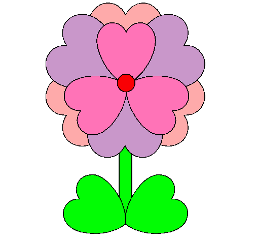 Dibujo Flor de corazones pintado por danhi