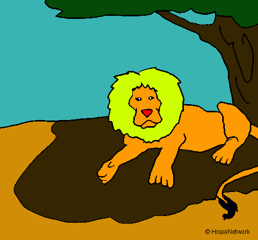 Dibujo Rey león pintado por pistolita