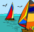 Dibujo Velas en alta mar pintado por boat
