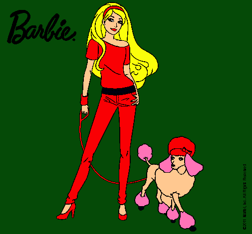 Dibujo Barbie con look moderno pintado por amalia