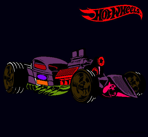 Dibujo Hot Wheels 10 pintado por blanalca