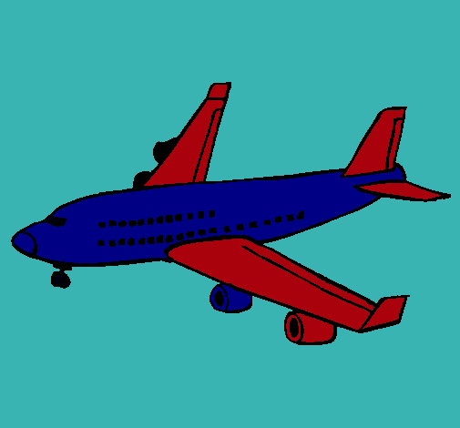 Dibujo Avión de pasajeros pintado por LAUBEJAR