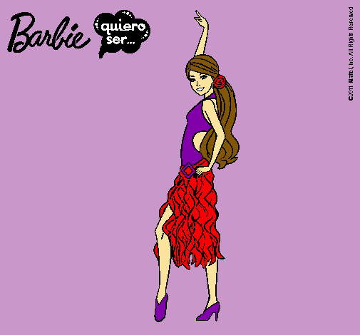 Dibujo Barbie flamenca pintado por Emilya