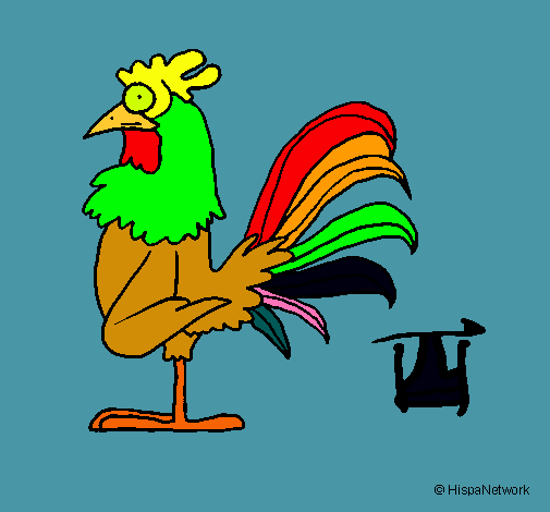 Dibujo Gallo pintado por zhamaka