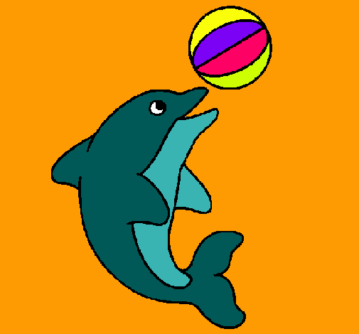 Dibujo Delfín jugando con una pelota pintado por criistiinn