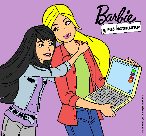 Dibujo El nuevo portátil de Barbie pintado por Emilya