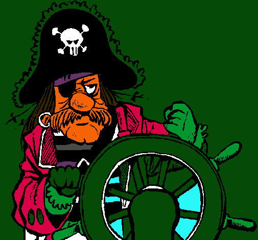 Dibujo Capitán pirata pintado por pinhidred