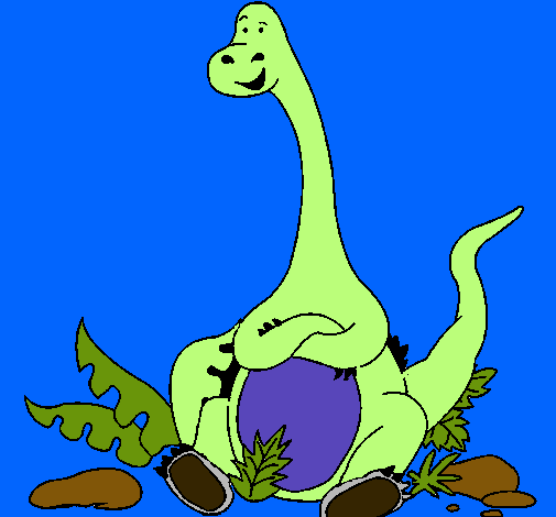 Dibujo Diplodocus sentado pintado por jotate