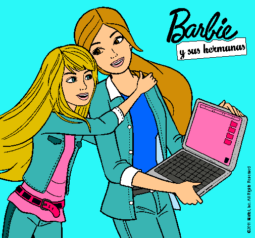 Dibujo El nuevo portátil de Barbie pintado por -Alba-