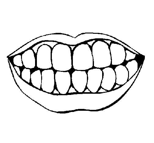 Dibujo Boca y dientes pintado por ffgf