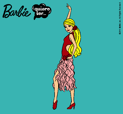 Dibujo Barbie flamenca pintado por criistiinn