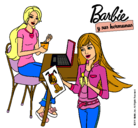 Dibujo Barbie y su hermana merendando pintado por Sofiiii