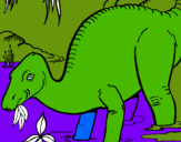 Dibujo Dinosaurio comiendo pintado por Pipo161107