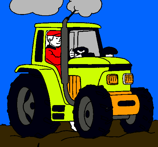 Dibujo Tractor en funcionamiento pintado por melissa01