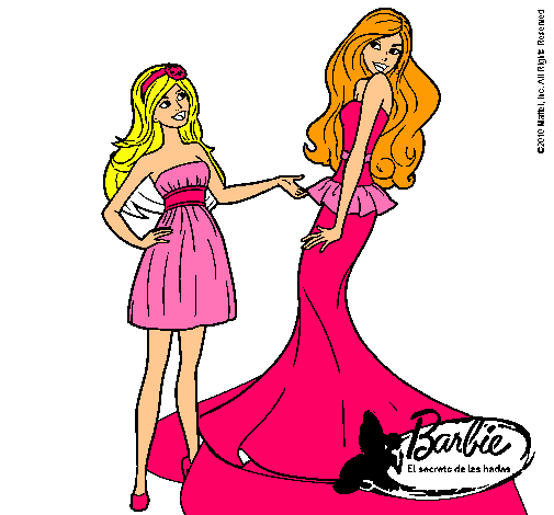 Dibujo Barbie estrena vestido pintado por rosazc