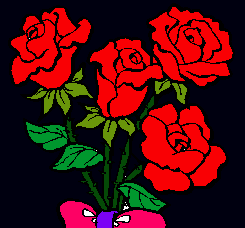 Dibujo Ramo de rosas pintado por hazan