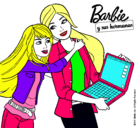 Dibujo El nuevo portátil de Barbie pintado por verga
