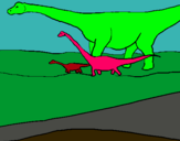 Dibujo Familia de Braquiosaurios pintado por agustin3