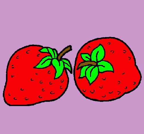 Dibujo fresas pintado por ingri