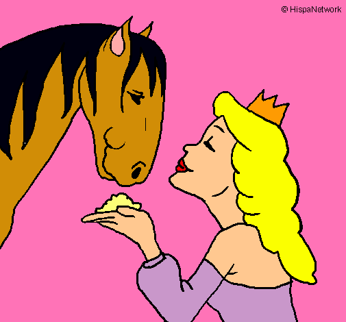 Dibujo Princesa y caballo pintado por supergiulia