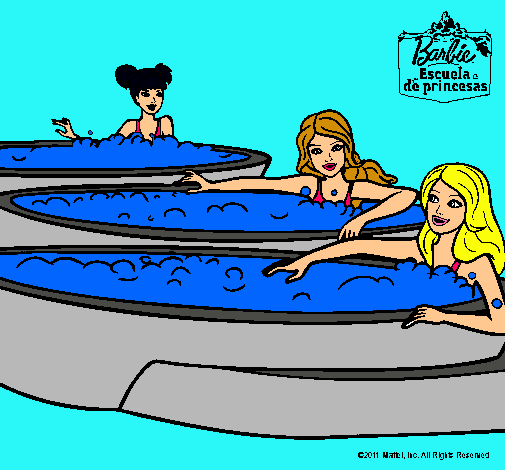 Dibujo Barbie y sus amigas en el jacuzzi pintado por lucy12085