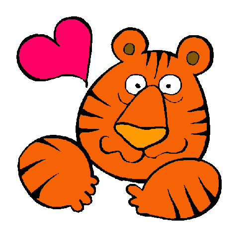 Dibujo Tigre loco de amor pintado por zack