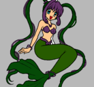 Dibujo Sirena con perlas pintado por tico_tico