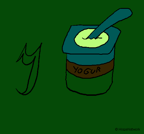 Dibujo Yogur pintado por arizmendi