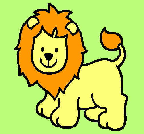 Dibujo León pintado por jhosglana