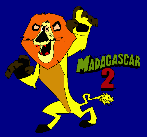 Dibujo Madagascar 2 Alex pintado por hazan