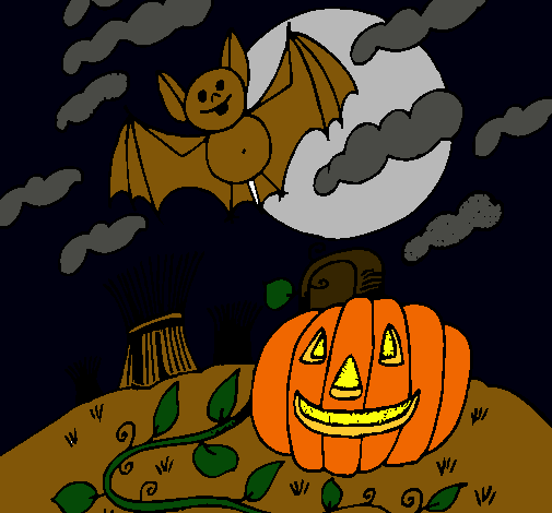 Dibujo Paisaje de Halloween pintado por Rauly