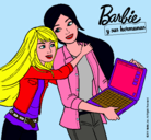 Dibujo El nuevo portátil de Barbie pintado por l-a-l-a