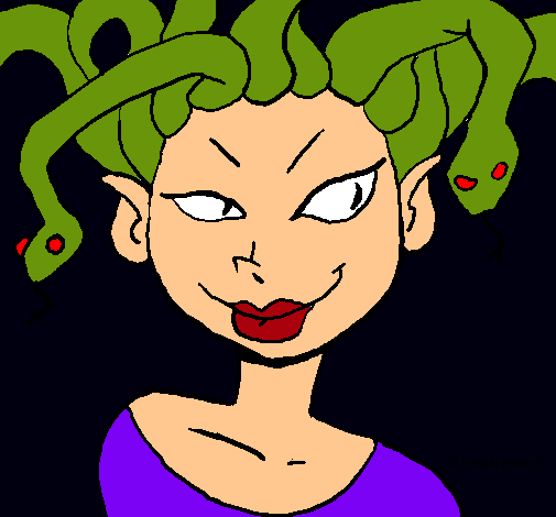 Dibujo Mujer medusa pintado por holabkn