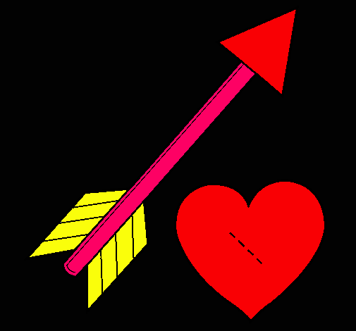 Dibujo Flecha y corazón pintado por hazan