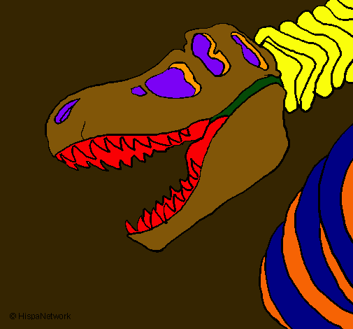 Dibujo Esqueleto tiranosaurio rex pintado por agustin3