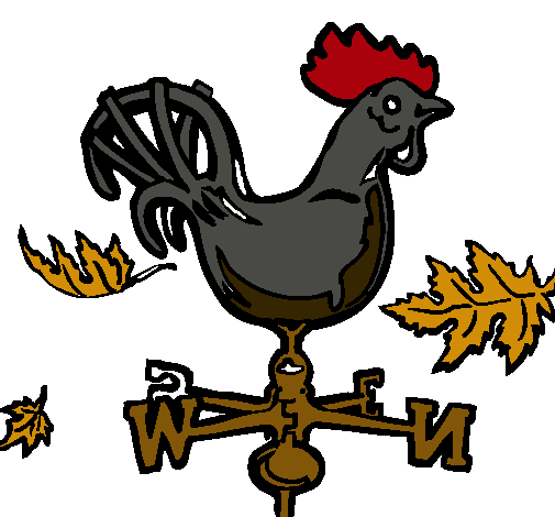 Dibujo Veletas y gallo pintado por julieta2