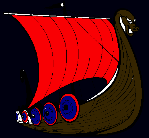 Dibujo Barco vikingo pintado por MatiasIsr