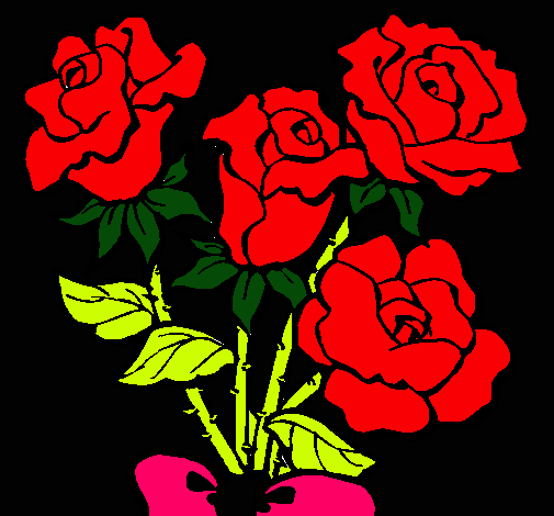 Dibujo Ramo de rosas pintado por cristympp