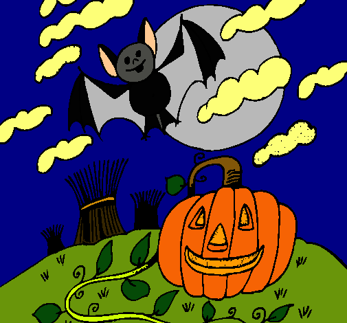 Dibujo Paisaje de Halloween pintado por hazan