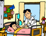 Dibujo Niño hospitalizado pintado por sanche 
