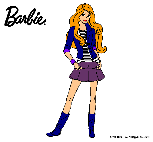 Dibujo Barbie juvenil pintado por rosazc