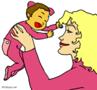 Dibujo Madre con su bebe pintado por paaaulaaa