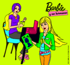 Dibujo Barbie y su hermana merendando pintado por qwer567