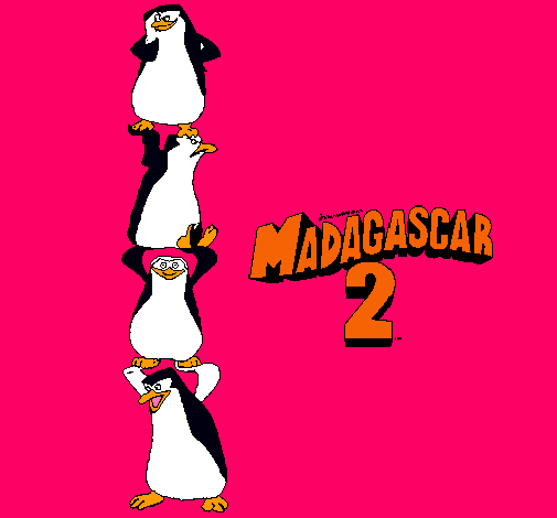 Dibujo Madagascar 2 Pingüinos pintado por camilita123